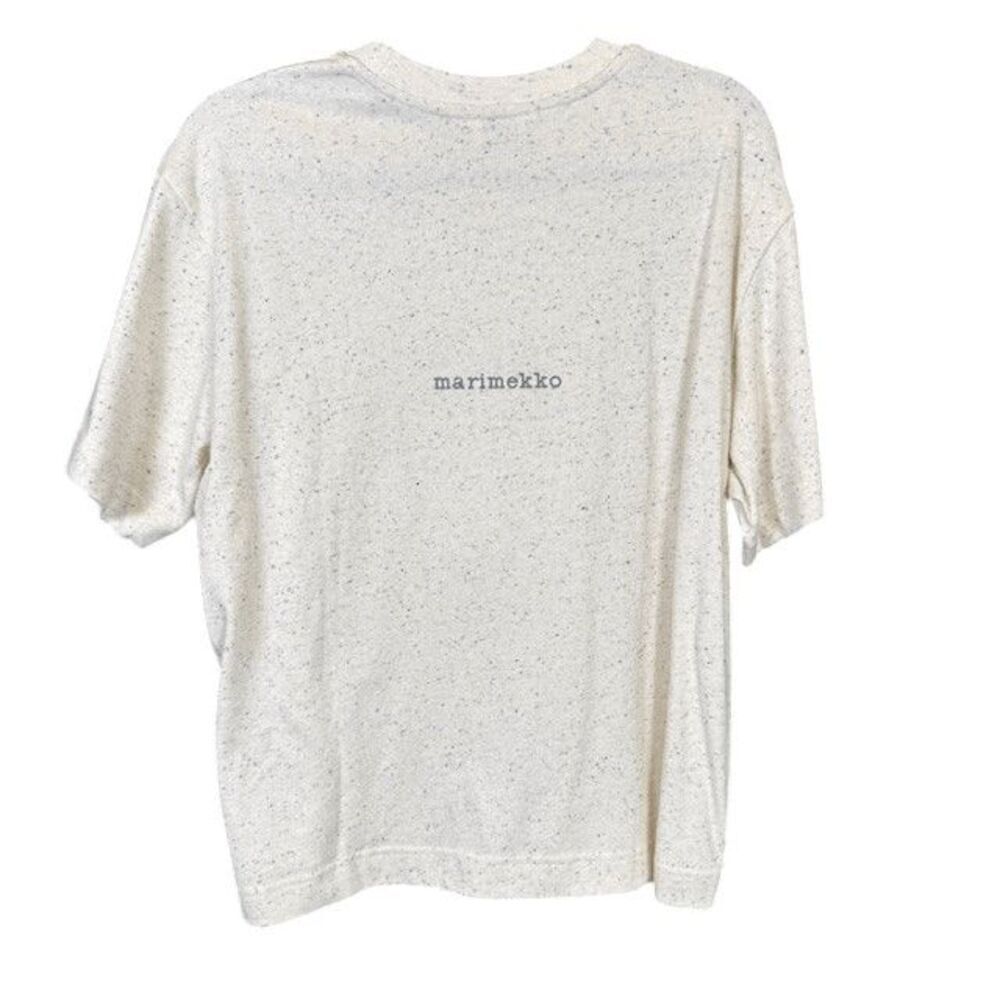 Marimekko Veisto Unikko Placement Kioski T-shirt Cream Color Oversized Unisex XS - Picture 5 of 12